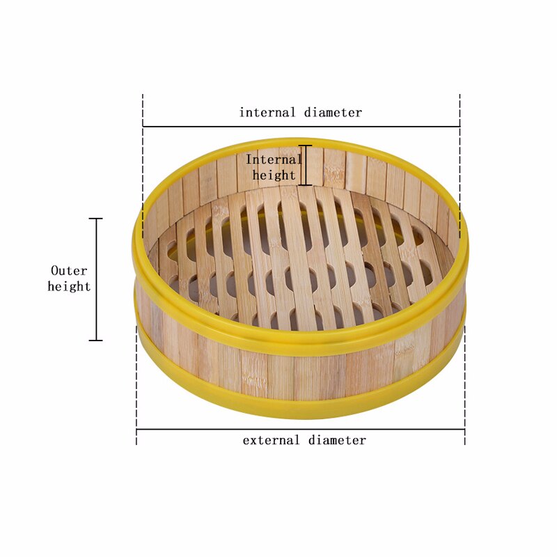 13.5-30cm et bur eller låg madlavning bambus dampkoger til fisk ris grøntsags snack kurv sæt dumpling damper køkken madlavningsværktøj: 13.5cm damper