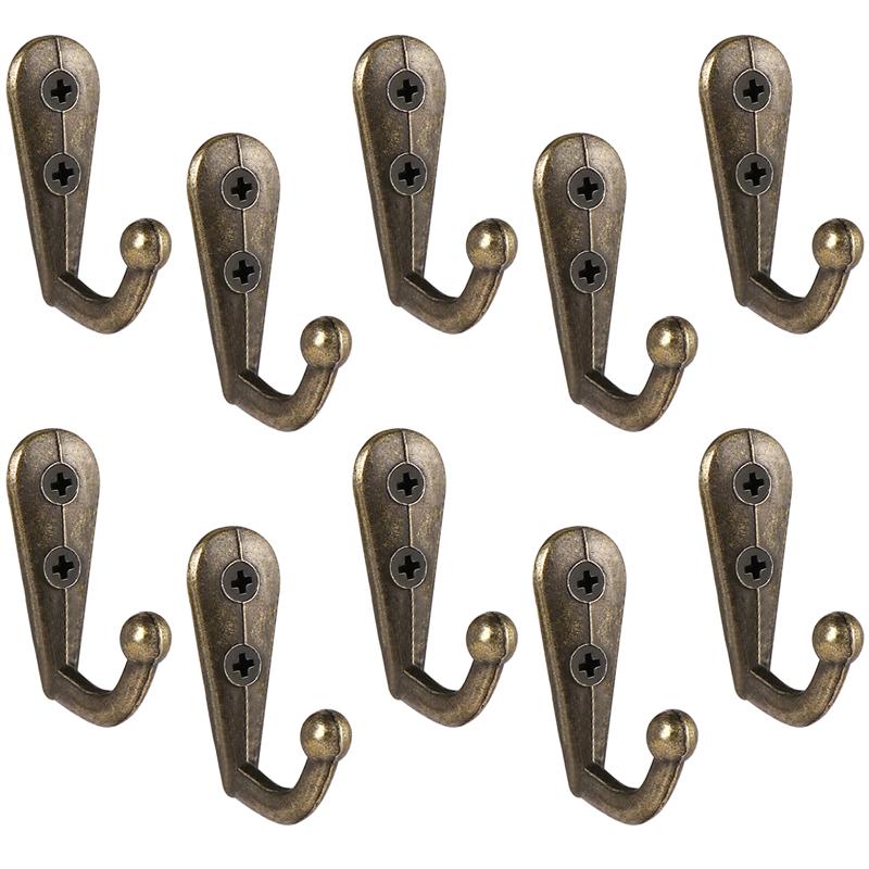 WEBI Rustieke kapstokhaken aan de muur, 5 gietijzeren haken, kapstok wandmontage, vintage haken voor hangende jassen, jas, kleding, wit