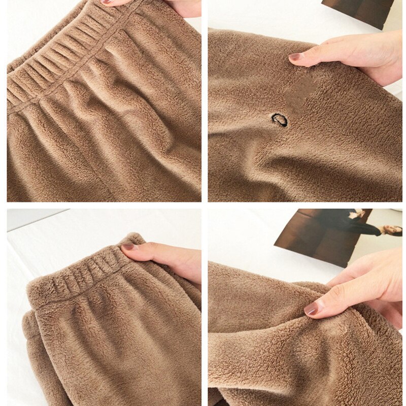 Pyjama en velours pour femme, pantalon en flanelle, intérieur, bain, corail, , printemps, hiver, 2022
