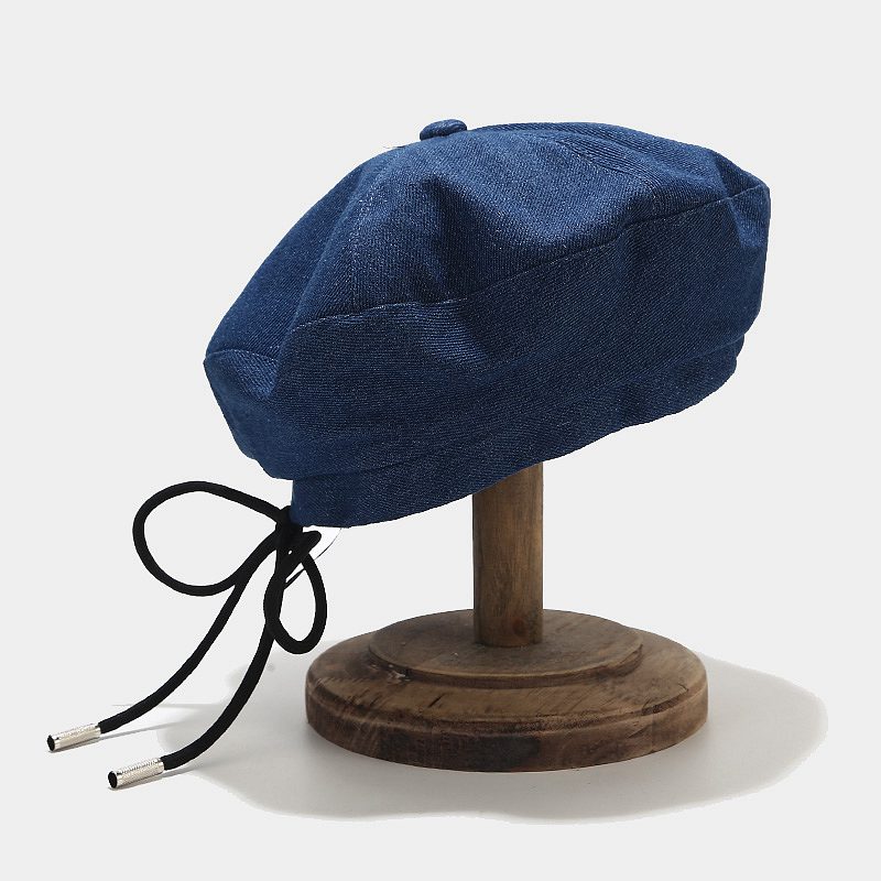 Franse Stijl Denim Toevallige Vintage Vrouwen Hoed Baret Effen Cap Meisje Cowboy Jeans Winter Baretten Beanie Hoeden Femme adulte Caps