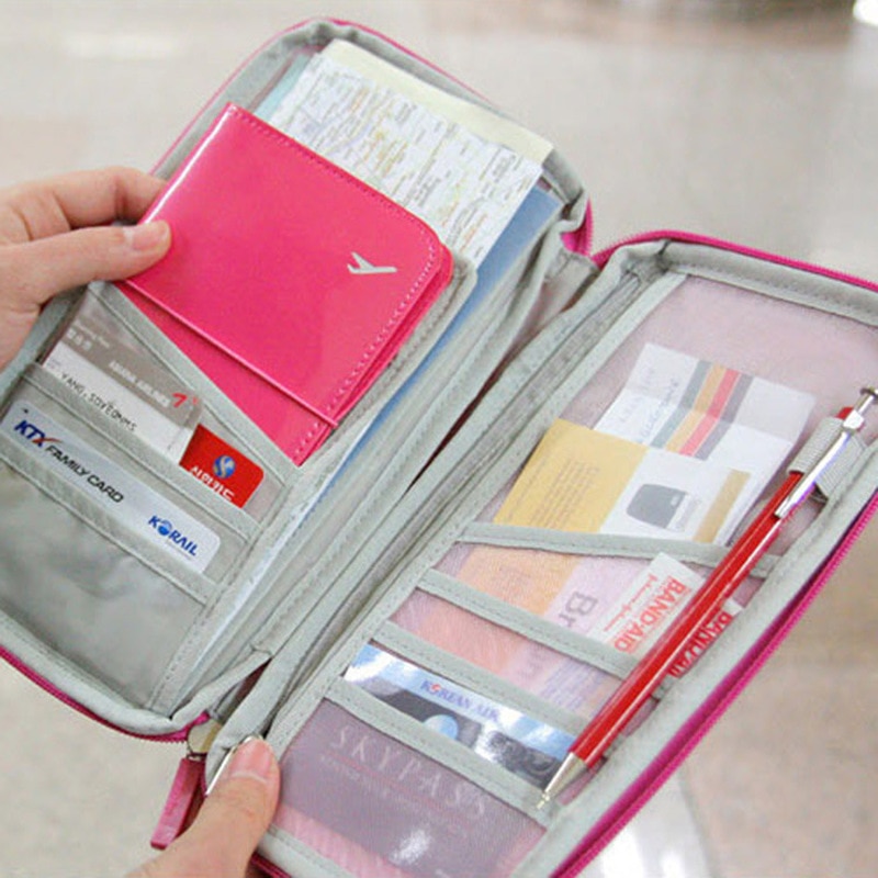 1pcs Folder Document Bag Multi Functional Long Paragraph Ticket Holder Printing Card Package Travel Passport File Package Zipper