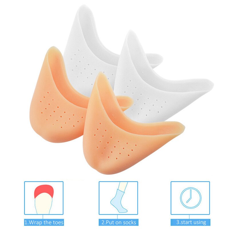 Sunvo-almohadillas de Gel de silicona para puntos de baile, Protector de punta de pie para Ballet, suela con agujero transpirable, insertos absorbentes de golpes