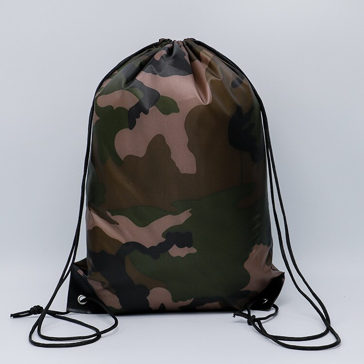 Camouflage Backpack Drawstring Gym Bag Travel Sport Outdoor Bag Lightweight Camping Hiking Outdoor Bags: Default Title