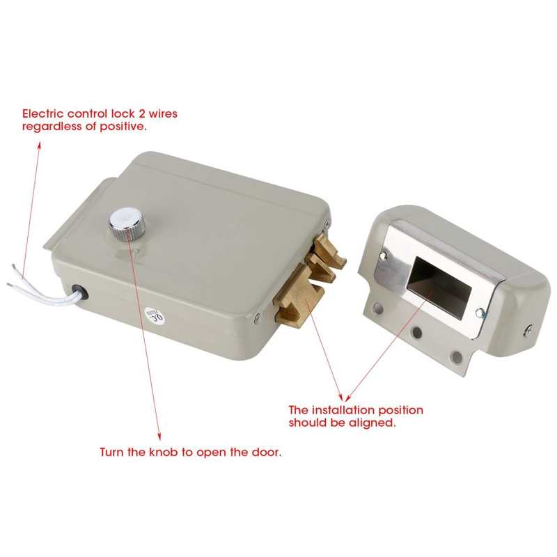 Safety Lock 9V12V Electric Door Strike Lock Door Access Control 2 Wire Electromagnetic Locks for Community Anti Theft Lock