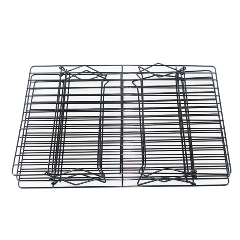 3 Layers Stackable Wire Grid Cooling Tray Cake Food Rack Oven Kitchen Baking Pizza Bread Barbecue Cookie Holder Biscuit Shelf