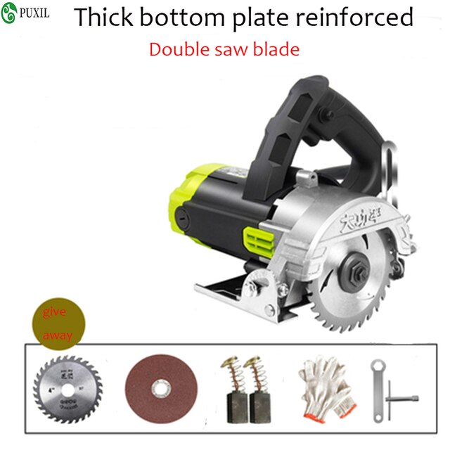 Stone / wood / metal / tile cutting machine, hand-held home multi-function high power circular saw machine: Silver