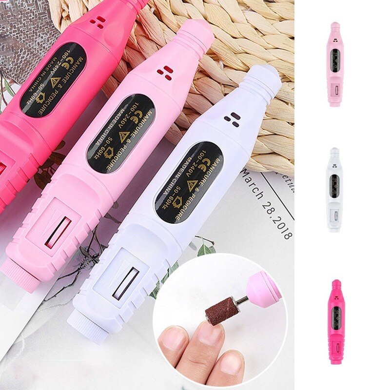 Uñas Tipo de rotulador pulidor Cable USB portátil de uñas manicura del arte de pulido amoladora máquina ABS 3 colores uñas arte pulidor salón herramientas