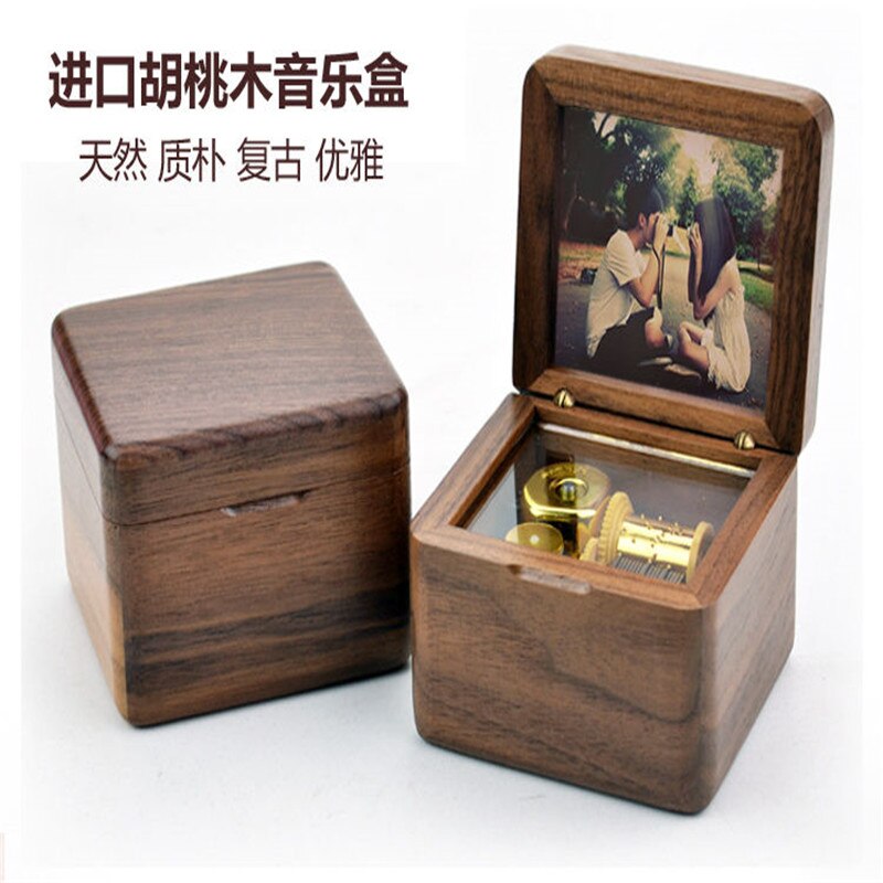 Music box with photos wooden music box Sky City music box birthday wedding home decoration