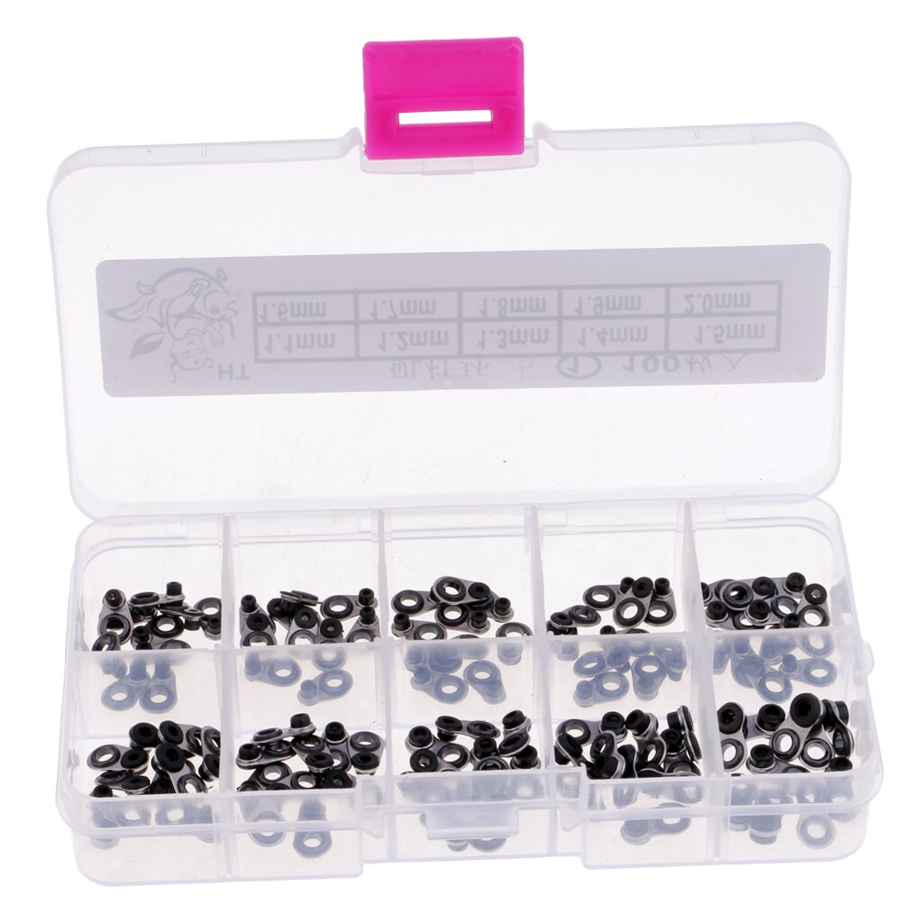100pcs Black Fishing Rod Guides Tip Fishing Rod Eye Ring Rod Repair Kit Stainless Steel Frame