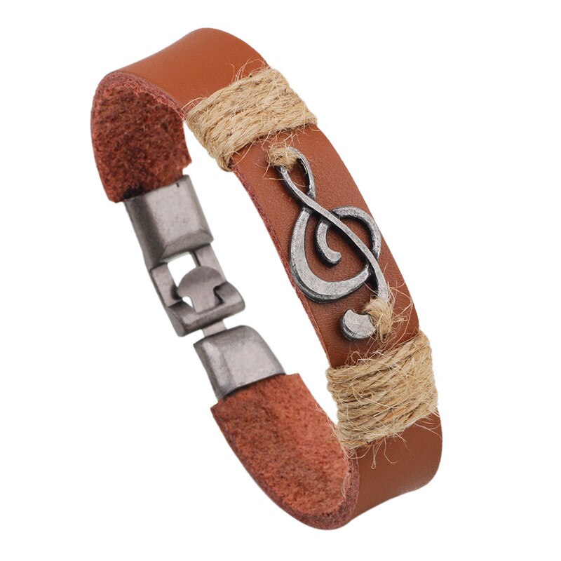 Letapi Steampunk Music Note Id Armband Voor Mannen Vrouwen Vintage Charm Music Note Rock Armbanden: 80852