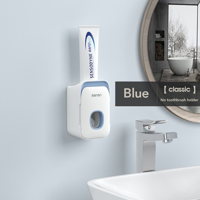 Bathroom Accessories Set Magnetic Adsorption Inverted Toothbrush Holder Automatic Toothpaste Dispenser Squeezer Storage Rack: 02