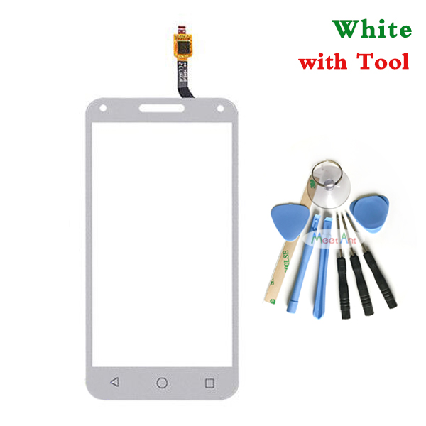 5.0 "Voor Alcatel One Touch U5 3G 4047D 4047G 4047 OT4047 OT4047D Touch Screen Digitizer Sensor Buitenste glas Lens Panel: White With Tool