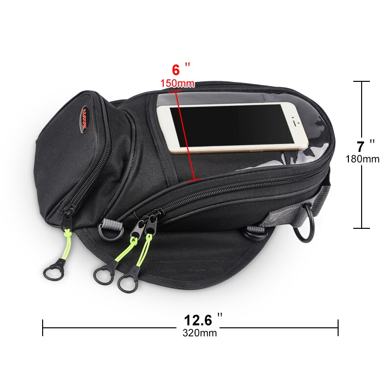 Bolsa magnética para tanque de motocicleta, correas fijas para navegación por teléfono móvil, bolso de combustible multifuncional para moto, paquete de Motor