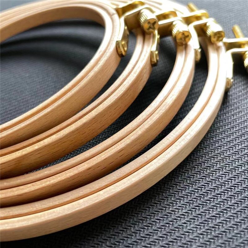 Cerceau de broderie rond en hêtre, cadre de broderie en bois, supports de broderie à la main, anneaux de points de croix pour le travail d&#39;aiguille, bricolage, outils de couture