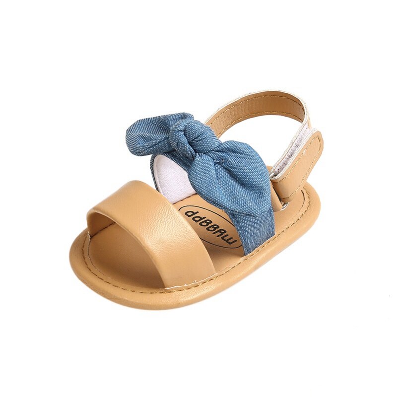 21 baby zomerschoenen sandalen baby jongens meisjes baby zachte wieg schoenen schattige schoenen strik effen geplooide sandalen: Blauw / 6-12m