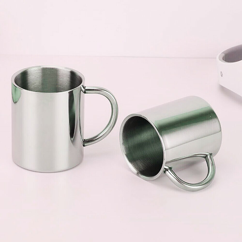 Tasse à café Anti-brûlure à Double paroi, 220/300/400ml, isolée, Portable, acier inoxydable, polissage, bière, thé, jus de boisson