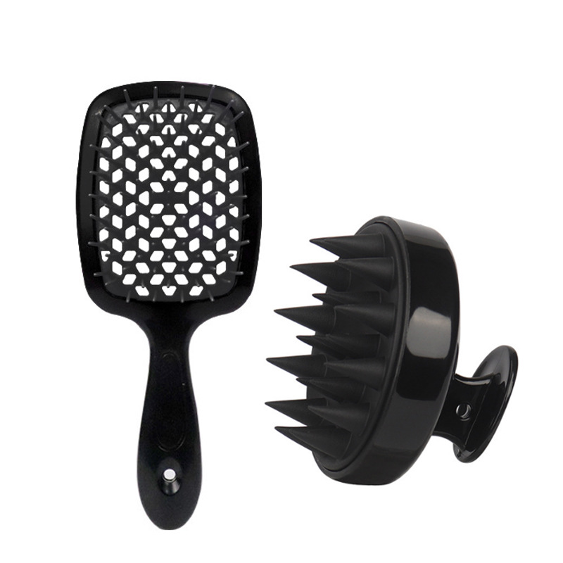 Peigne de Massage du cuir chevelu ajouré, brosse de Massage pour shampoing, pour bain, lavage des cheveux, flacon pulvérisateur, outils de Salon de coiffure, 1/2 pièces