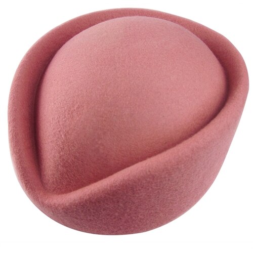 Pastillero de lana para mujer, sombrero fascinador, sombrero de azafata, sombrero de etiqueta, Gorra de fieltro lisa, boina para mujer, sombrero Formal para mujer A040: Pink
