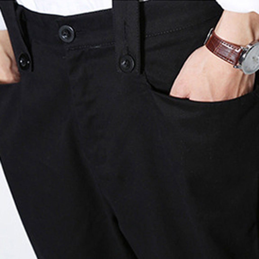 JAYCOSIN Men's pants Harajuku Style Hip Hop Men Overalls man Personality Nine-cent Bib Pants Loose male Button trousers
