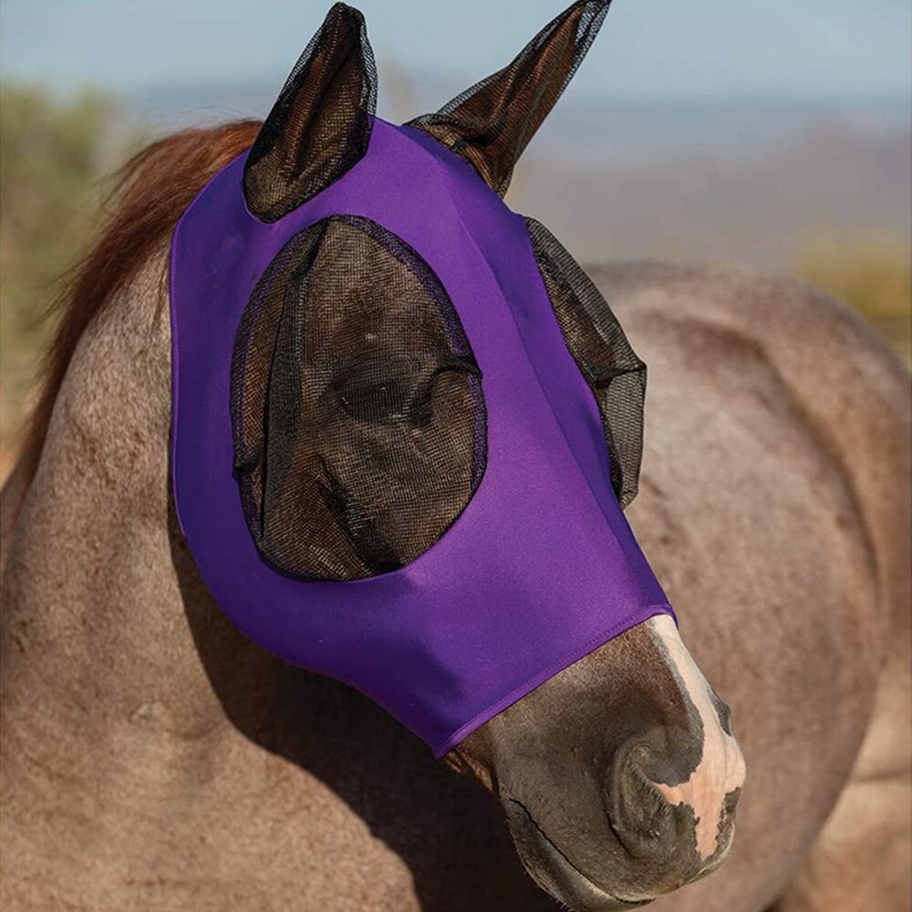 Reiten Atmungsaktive Vermaschten Pferd Maske Abdeckung Reit Pferd Ausrügestochen Fliegen Maske Motorhaube Netz Ohr Masken Schutz Pferd Pflege