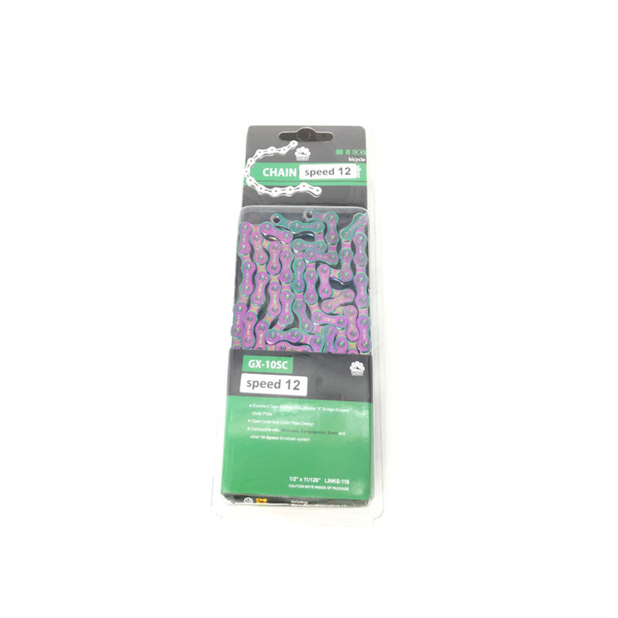 Łańcuch rowerowy MTB łańcuch rowerowy kolorowy łańcuch 9/10/11/12 łańcuch prędkości 116L z rowerami magiczna klamra części rowerowych: 12S 116L