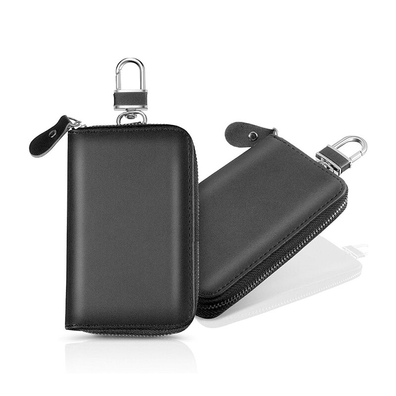 2 Pcs Faraday Bags for Key Fob Car Signal Blocking Bags Car Key Holder Zipper Bags in Black for Car Key Storage RFID Key Pouch