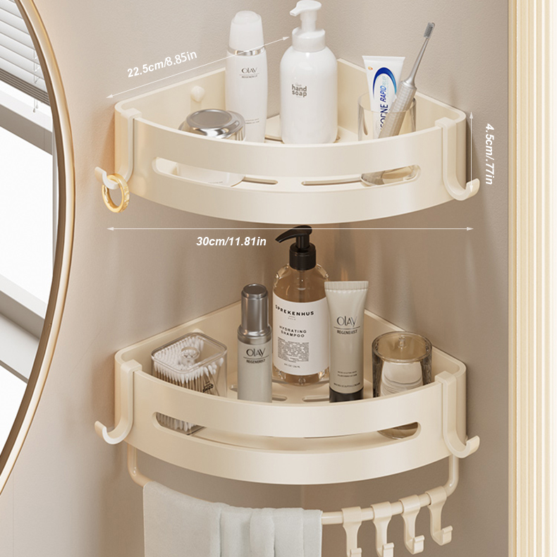 Wandgemonteerd shampoorek, doucheplank, organizer, opbergrek, 1/2/3-- laags shampoorek voor de badkamer.: Groente