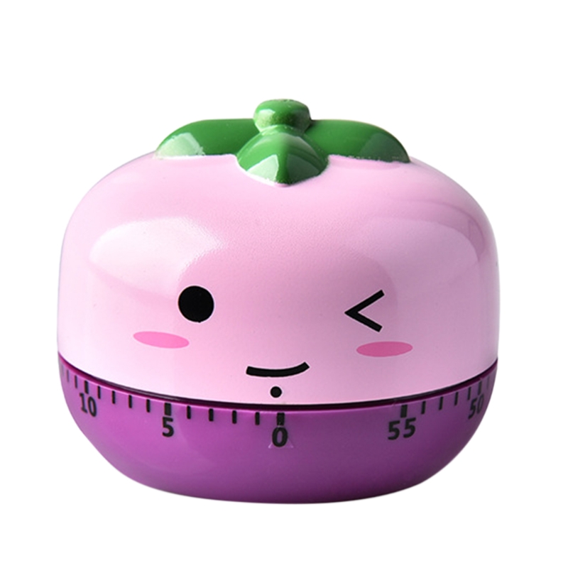Cute Food Vegetables Alarm Clock Time Management Tool 60 Minute Wind Up Dial Mechanical Kitchen Timer