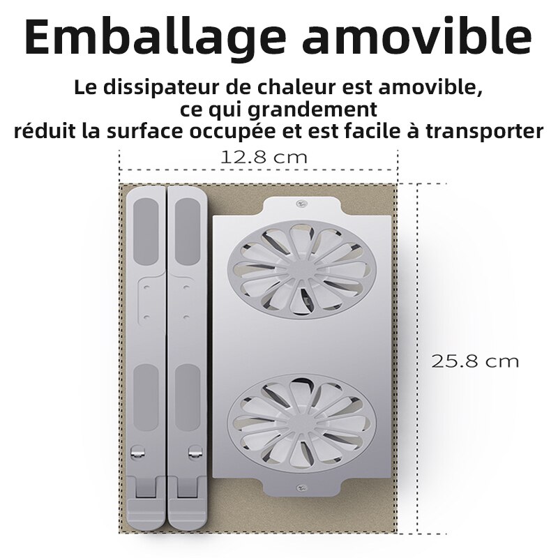 Laptop Stand Radiator Twin-Turbo 8 Levels Adjustable Static Gale Laptop Cooling Aluminum Alloy For Macbook Gaming Laptop Cooler