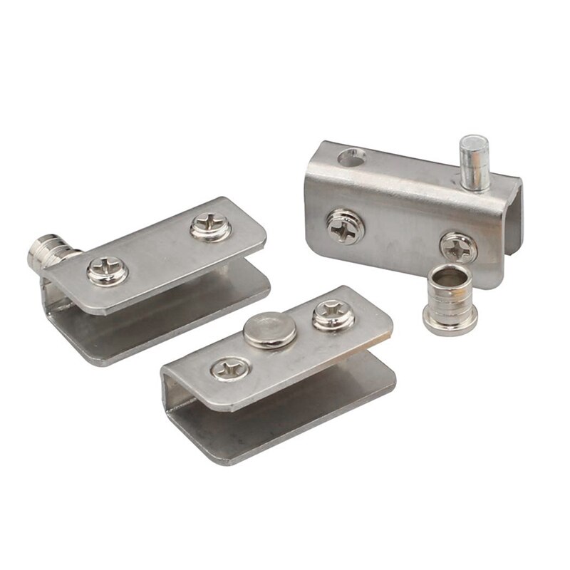 Bisagra pivotante de puerta de vidrio de acero inoxidable, juego de captura magnética de doble cabeza para puerta de vidrio de 5-8Mm