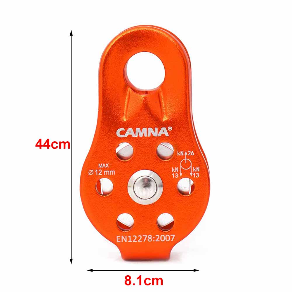 Micro Klimmen Katrol 26KN Micro Katrol Vaste Side Trolley Voor Klimmen Redding Omhoog Werken Abseilen: Oranje