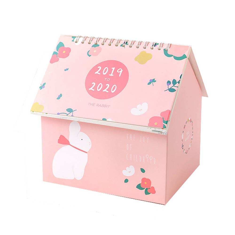 Calendar Multifunction Cartoon Folding House Desk Calendar Desktop Storage Box Office Supplies Home Decorations: Style A