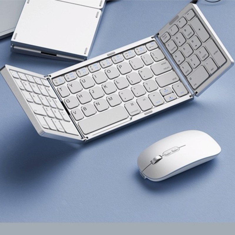 Draagbare Draadloze Opvouwbare Toetsenbord Bluetooth Touchpad Mobiele Telefoon Tablet Notebook Muis Set Meerdere Apparaat Universele Keycaps 2024