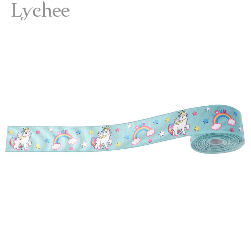 Lychee Leven 5 Yards Eenhoorn Regenboog Grosgrain Lint Cartoon Lint Diy Naaien Materiaal Levert