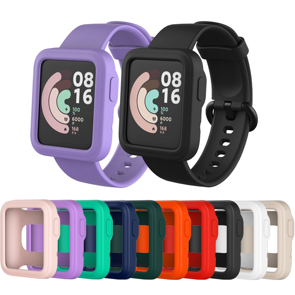 Nowy dla Xiaomi Mi zegarek Lite Redmi inteligentny zegarek TPU miękka pełna krawędź Protector Smartwatch Case Shell rama ochronna osłona zderzaka