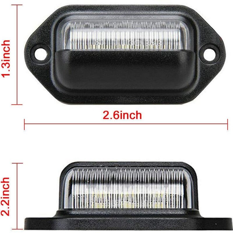 4 Uds 12V 6 SMD LED luz de matrícula Exterior lámpara de placa de matrícula impermeable luz trasera para coche camión RV remolque barco