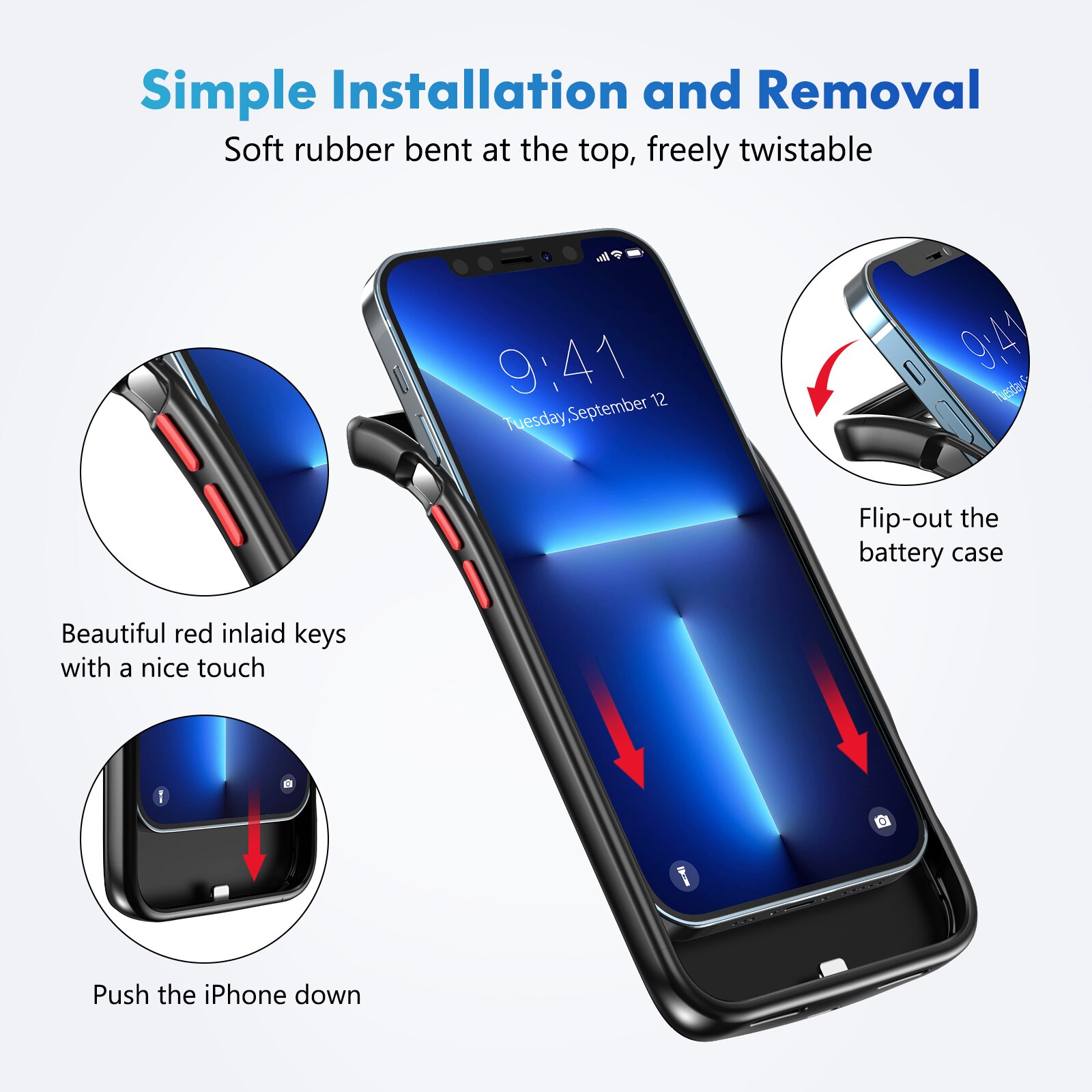 Draagbare Batterij Oplader Cases Voor Iphone 12 13 Pro Max Power Bank Extenal Powerbank Opladen Cover Voor IPhone12 13 Mini lader