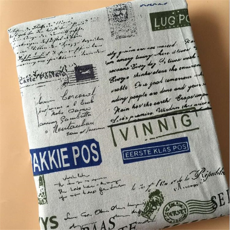 Linen Fabric For Patchwork Cotton Linen Sewing Fabric Newspaper Printed Canvas Cloth For DIY Quilting Home Textile Pillow Cover