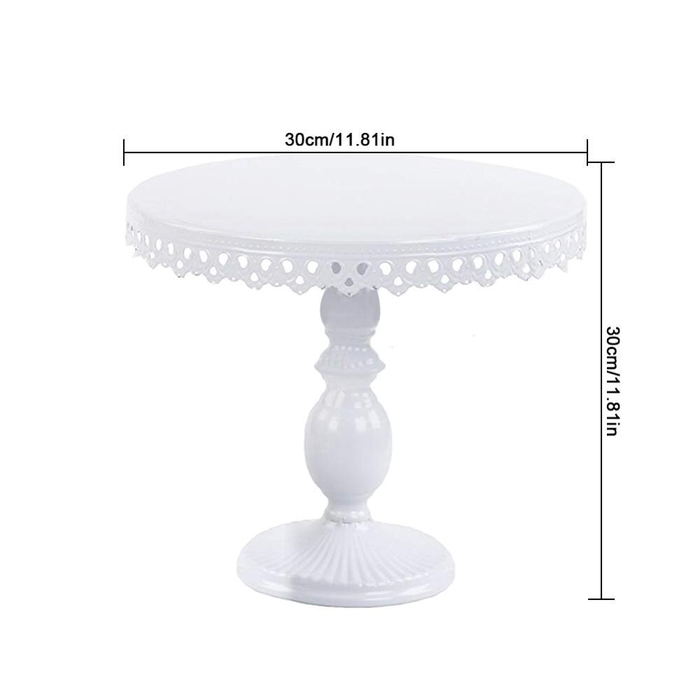 bases para postres Soporte metálico redondo para Tartas, soporte para postres, Base de hierro para cupcakes, placa de exhibición de Pedestal, blanco para suministro de decoración de tartas y fiestas de bodas: L