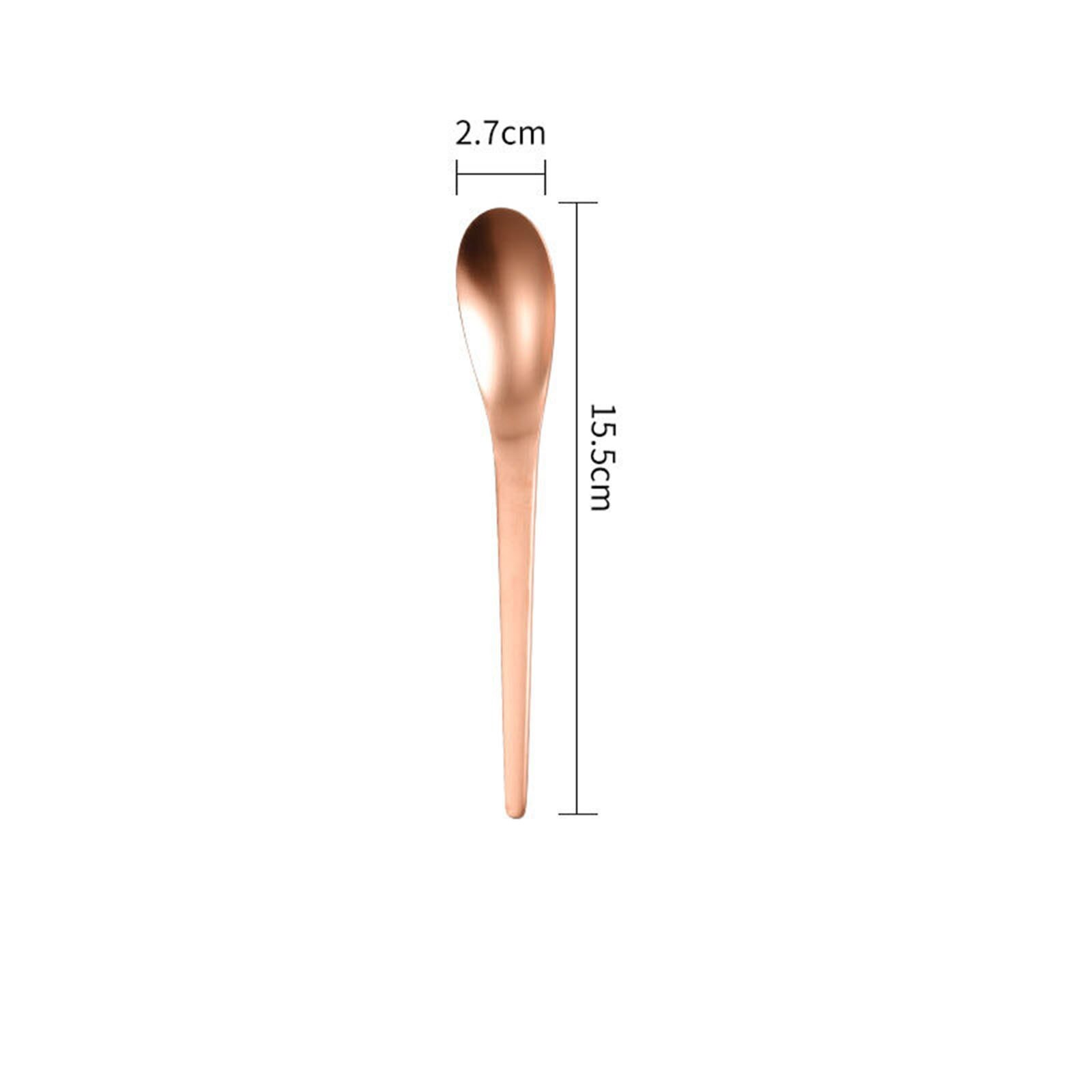 1PC Colorful Mirror Stainless Steel Flatware Knife Fork Spoon Teaspoon Cutlery Tableware For Home Kichen Party Dishwasher: Rose Red-Tea Spoon
