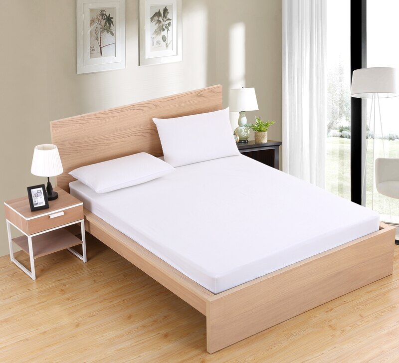 Dreamworld arrivel 100%  polyester lagen ensfarvet monteret ark bløde hvide lagner med elastik 80 160 sengetøj