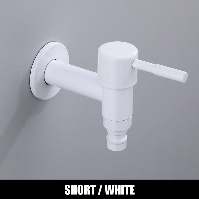 Washing Machine Faucet Bathroom Wall Mount Tap Stainless Steel Outdoor Garden Bibcock WC Balcony Mop Sink Grifo White Black Taps: KC005