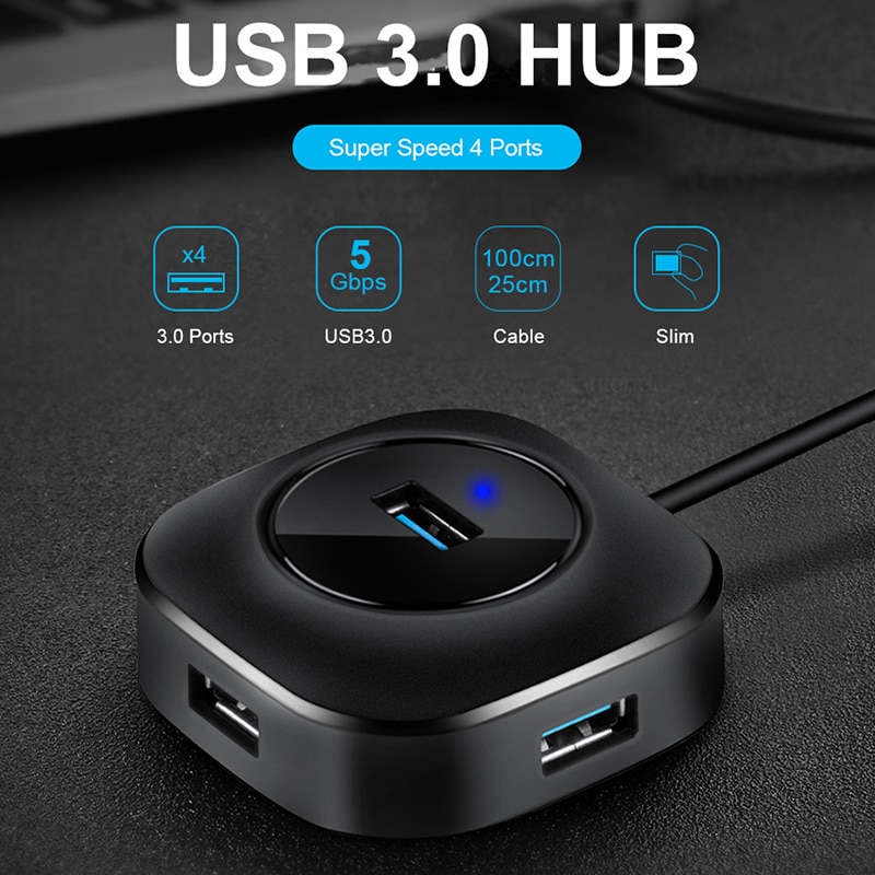 Usb Hub Usb 3.0 Hub Splitter Meerdere Usb Hab 2.0 Multi Hub Expander 4 Port Hub Voor Pc Laptop