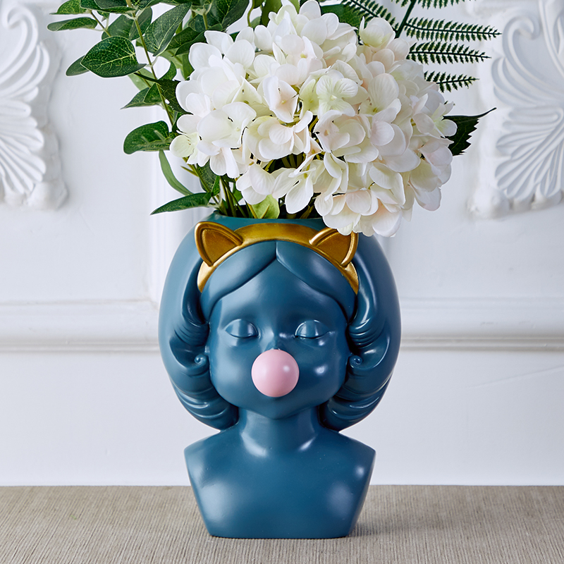Y. DSHH Grote Creatieve Nordic Stijl Hars Bloem Vaas Decoratie Thuis Decoratieve Vazen Voor Bloemen Pot Vintage Tafel Vaas Leuke Meisje