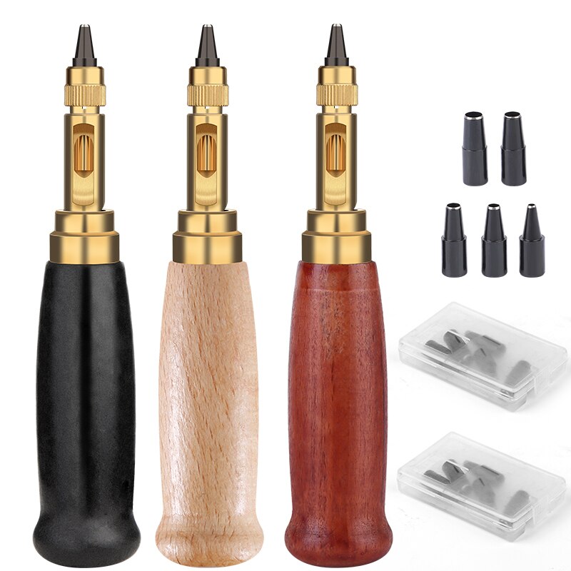 Nonvor-Punzón automático de cuero para reloj, herramienta de artesanía, rotativa silenciosa reemplazable, punzón, tornillo, punta de taladro