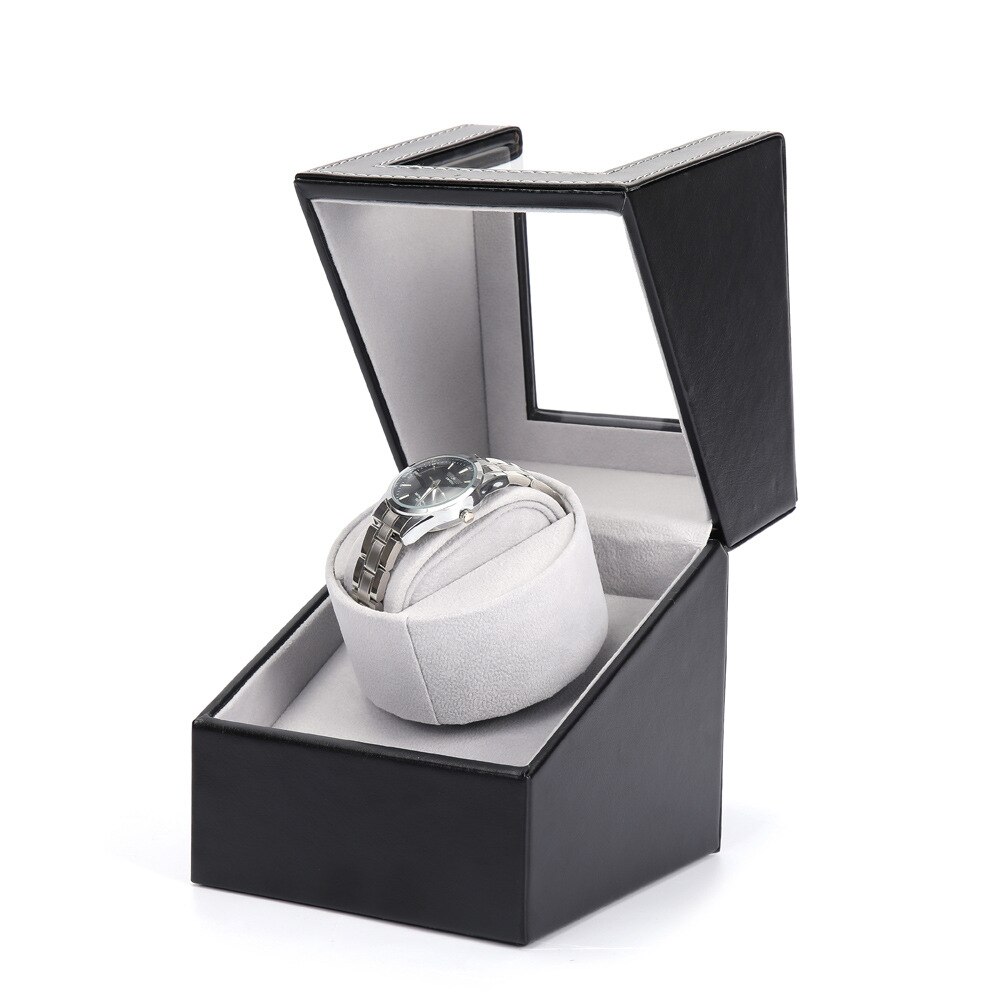 Automatic Watch Winder Box For Mechanical Watches Brand Single Watch Rotator Box Luxury Transparent Case Clock Winder: A