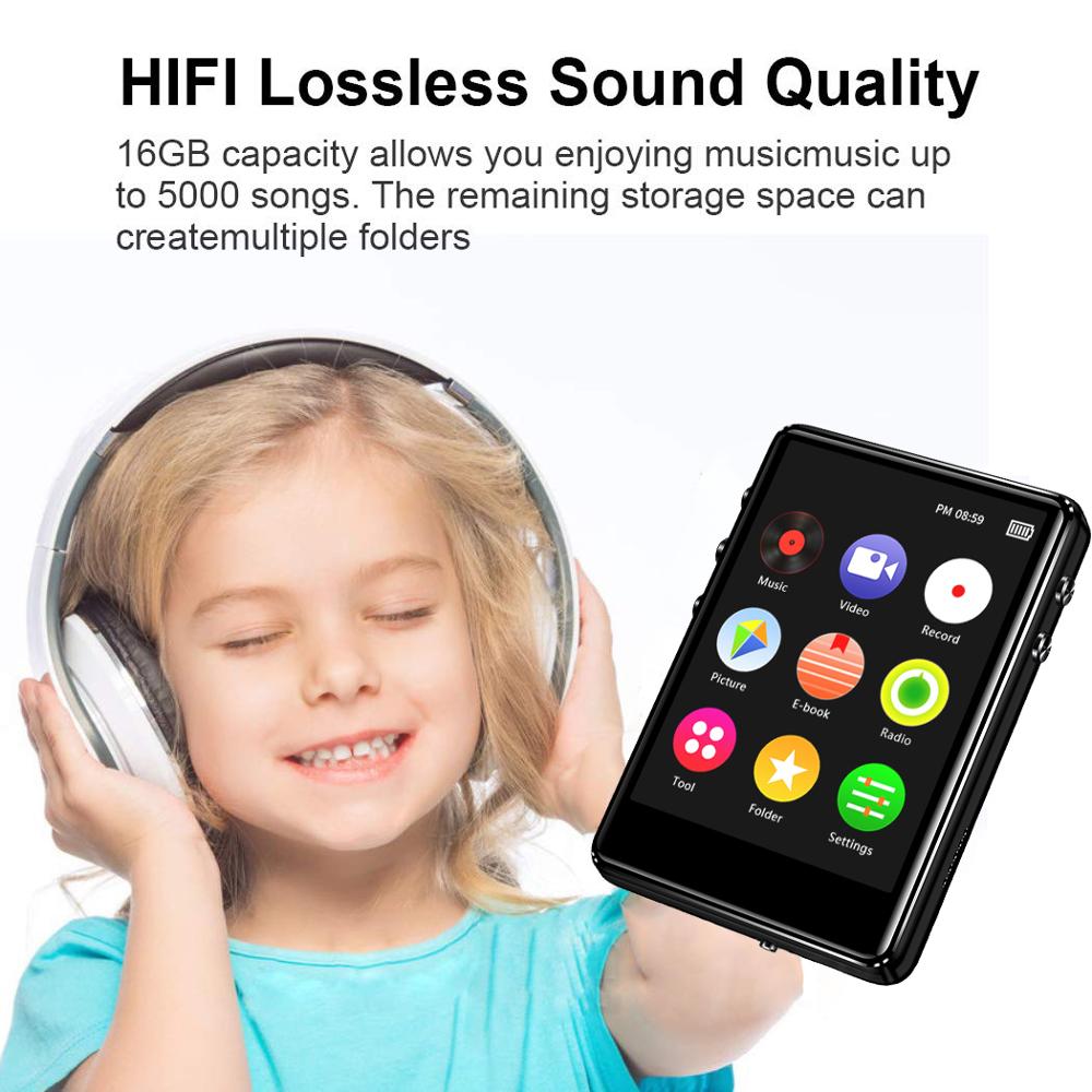 Bluetooth  mp4 -speler 2.4 inch volledig touchscreen fm-radio-opname e-book muziekvideospeler ingebouwde luidspreker voor kinderen