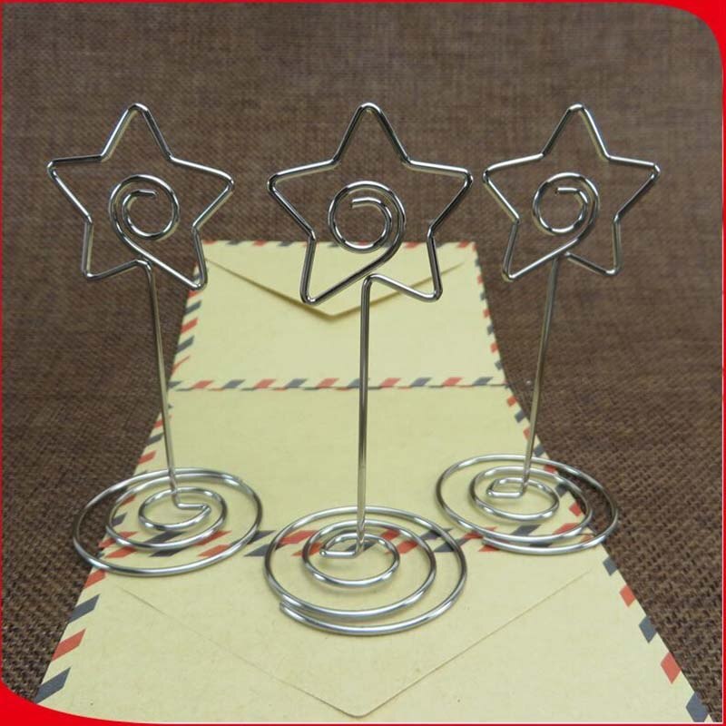 Nocm -10 stuks metalen ster tafelnummer fotohouder staat voor bruiloften en feesten