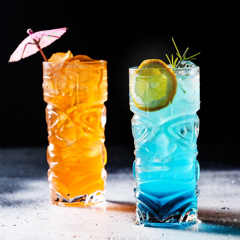 1 stk tiki cocktailglass gjennomsiktig blyfri vinjuice kaffekopp bar klubbfest grimas zombie cocktailglass 420ml