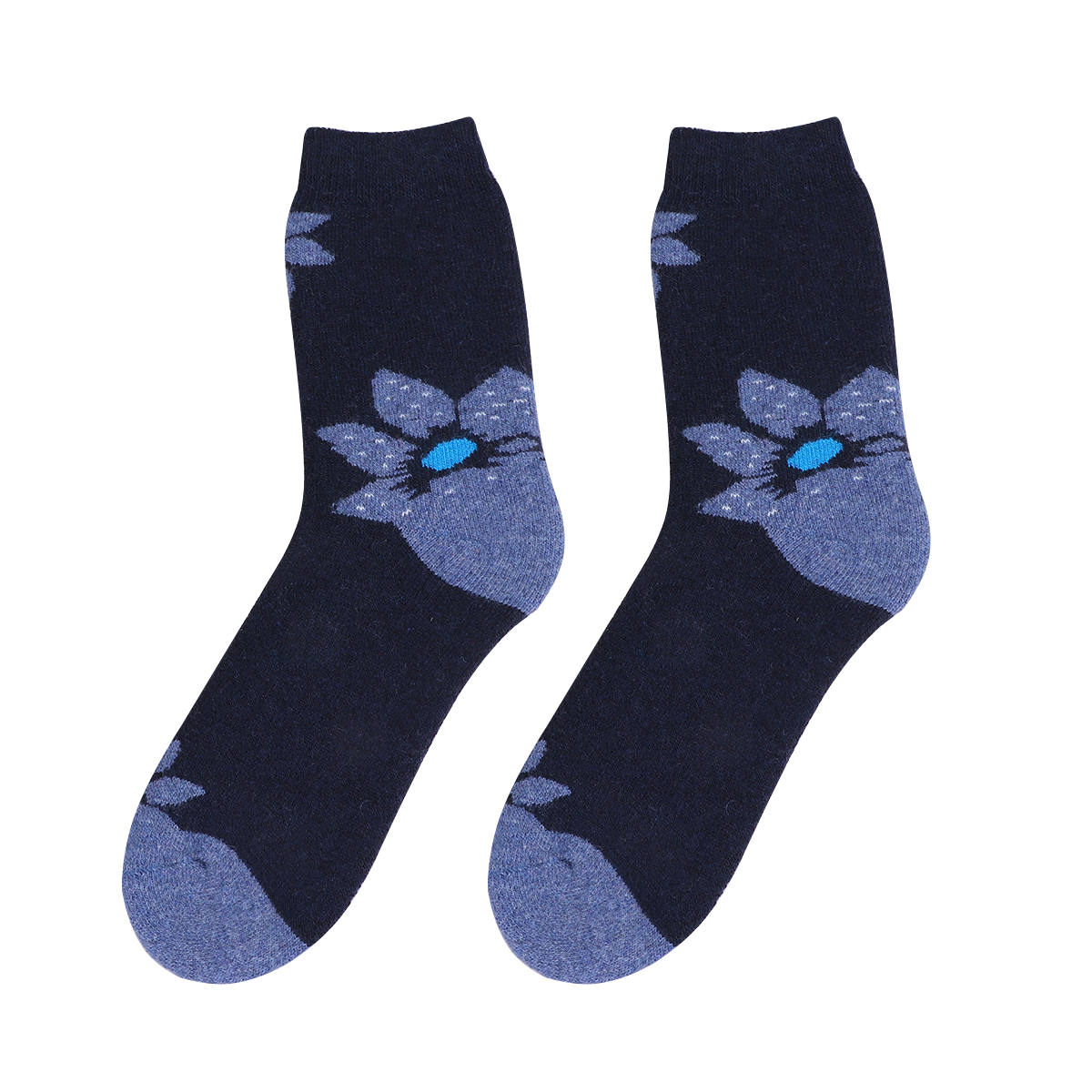 1 par kvinder uldsokker varme vinter tykke sokker tegneserie sokker (tilfældig farve, mønster 2): Billede 2